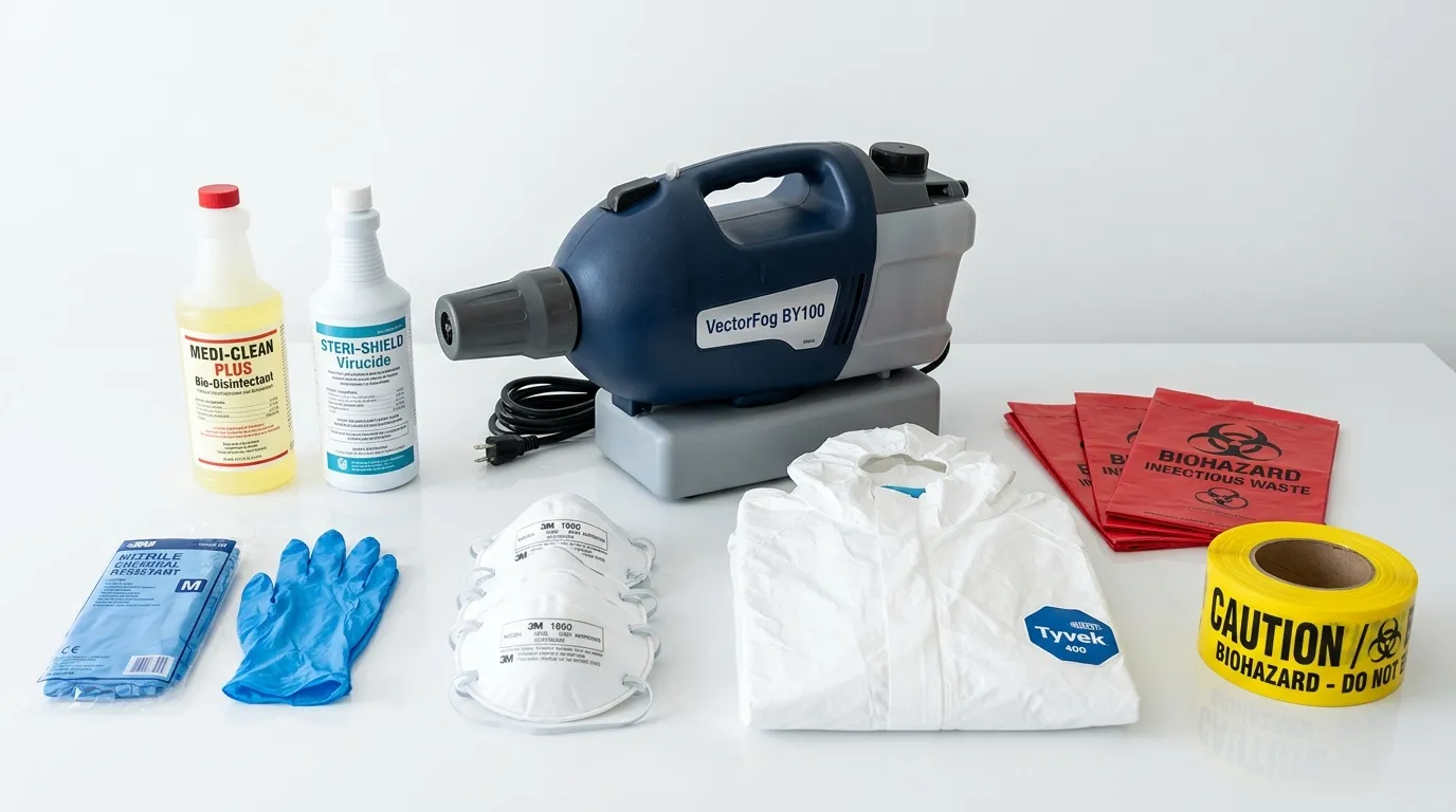 Professional biohazard remediation crew working in White Marsh