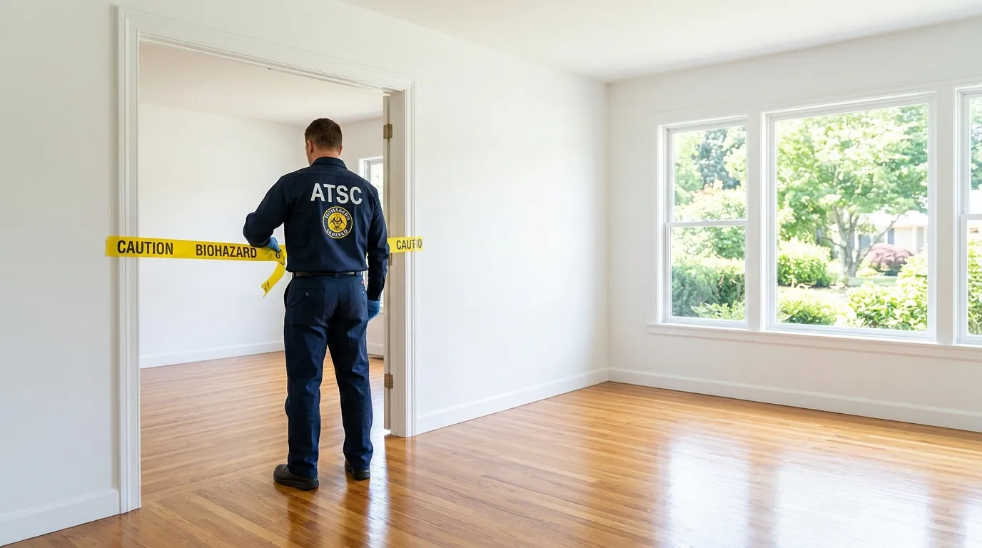 Certified biohazard cleanup crew performing Decomposition Cleanup in White Marsh